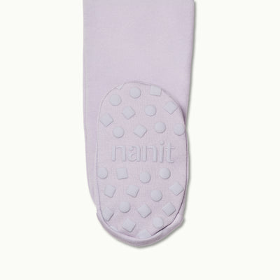 zoomed in on foot for nanit pajamas in lilac 