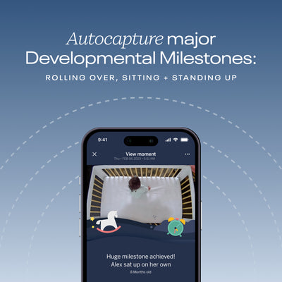 autocapture major developmental milestones: rolling over, sitting + standing up 