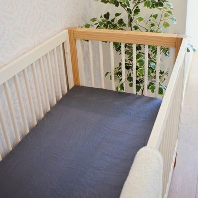 botana hemp crib sheet in night swim on crib 