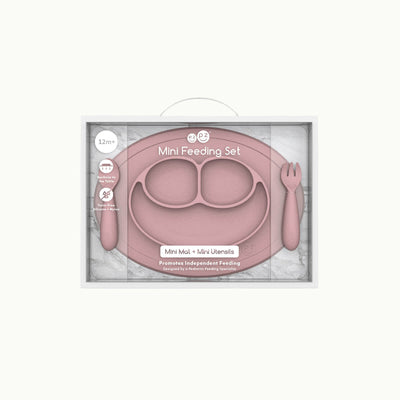 ezpz mini feeding set in blush packaging 