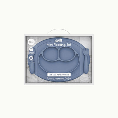 ezpz mini feeding set in indigo packaging 