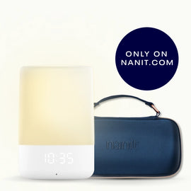 nanit sound + light and nanit sound + light travel case in blue #color_blue oxford